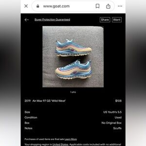 Used Excellent condition 1997 Wild West Air Max